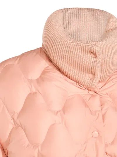 Fabiana Filippi Quilted Jackets With Ribbed Collar And Cuffs In Pink