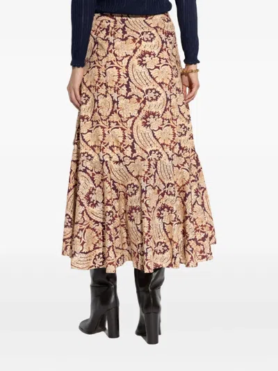 花卉印花不对称半身裙