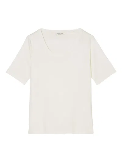 Marc O'polo Scoop-neck Short-sleeve T-shirt In White