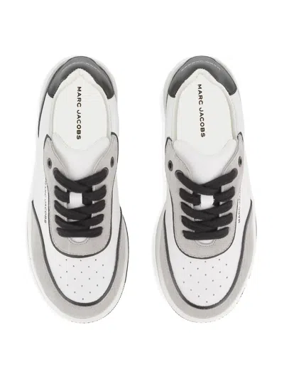 Marc Jacobs Kids Leather Logo Lace-up Trainers In Gray
