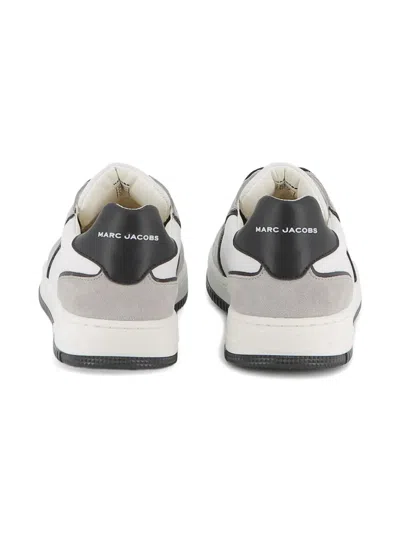 Marc Jacobs Kids Leather Logo Lace-up Trainers In Gray