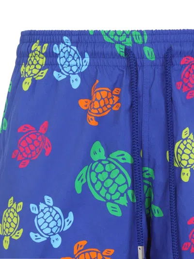 Vilebrequin Tortues Multicolor Elasticized Men`s Swim Shorts In Blue