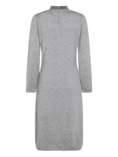 Fabiana Filippi Knee Length Dress High Neckline In Gray