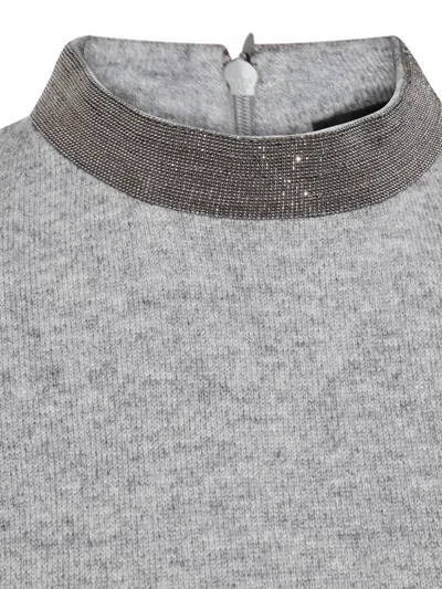 Fabiana Filippi Knee Length Dress High Neckline In Gray