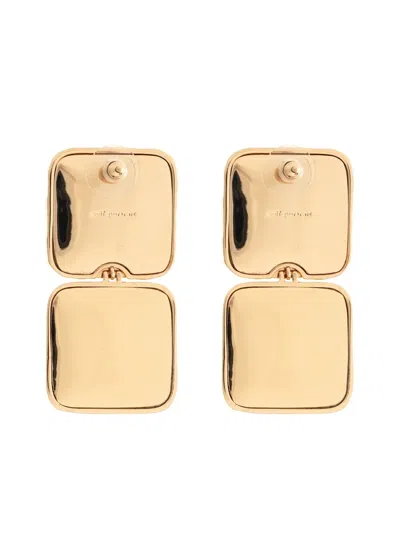 Self-portrait Gold-colored Square Earrings Self Portrait In Nude