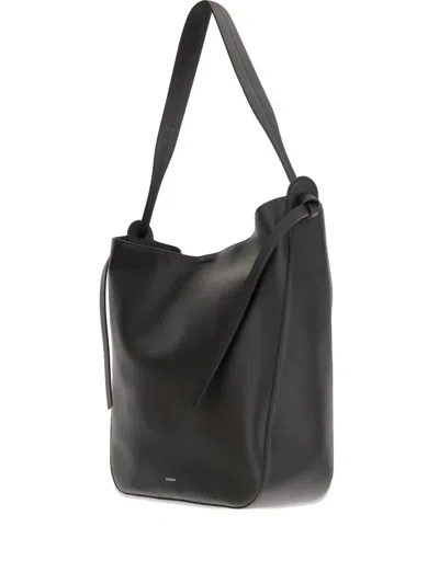 Jil Sander Borsa A Mano Knot Mini In Pelle Nera  Donna