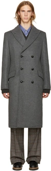 JUNYA WATANABE Grey Wool Vinyl Pouch Coat