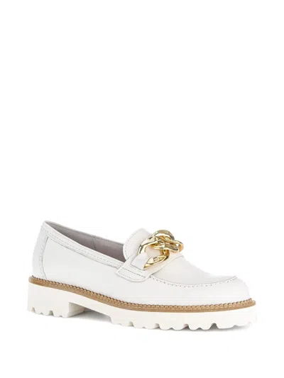 Gabor Chain-link Loafers In White
