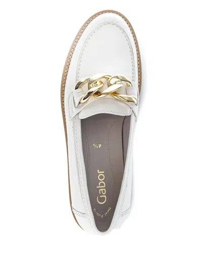 Gabor Chain-link Loafers In White