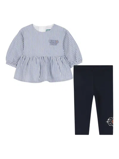 Kenzo Striped Two-piece Set In Blue