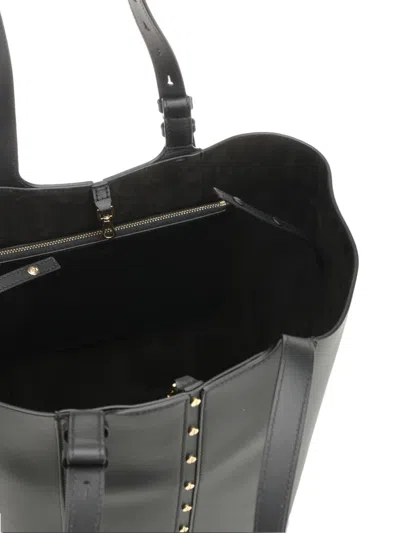 Golden Goose Leather Studs Shoulder Bag In Black