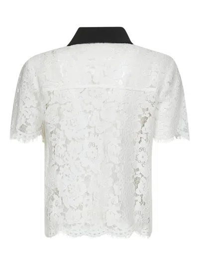 Self-portrait Shirt With Floral Lace Embroidery Self Portrait In White