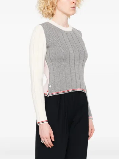Thom Browne Virgin Wool Sweater In Gray