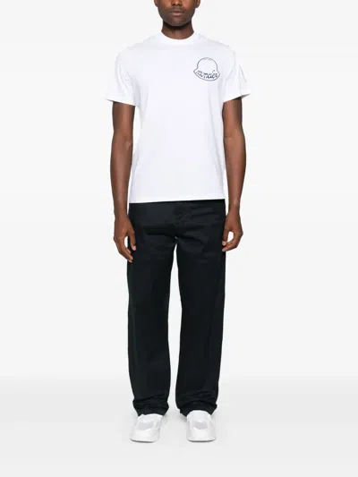 Moncler Printed T-shirt In Cotton In White