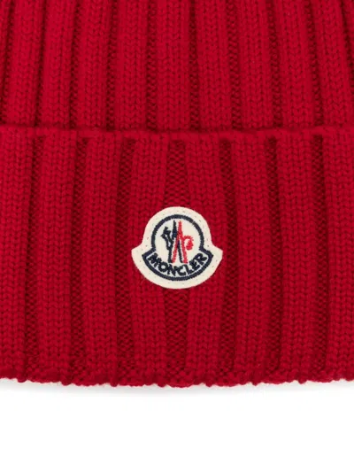 Moncler Wool Hat In Red