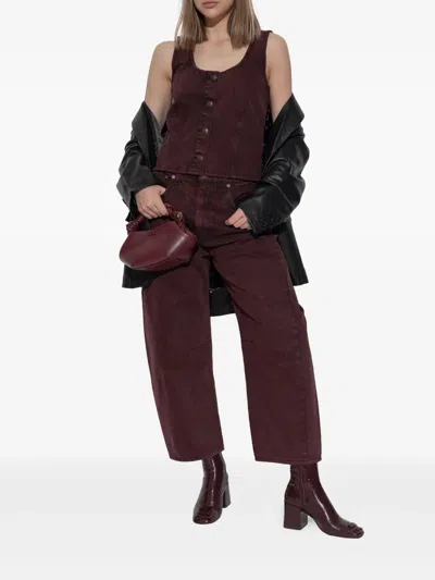 Rag & Bone Five-pockets Jeans In Burgundy