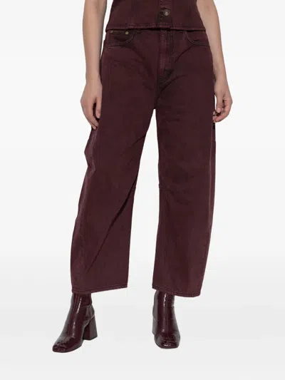 Rag & Bone Five-pockets Jeans In Burgundy