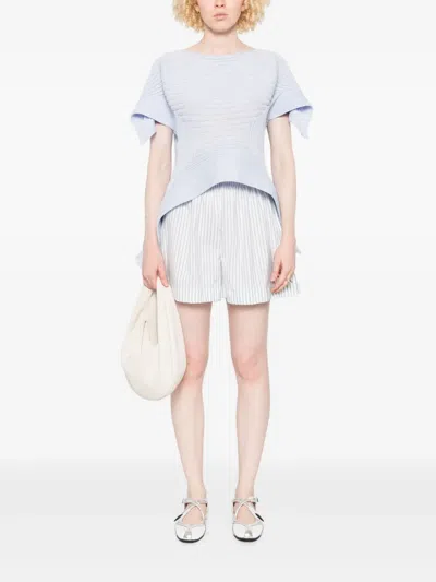 Moncler Stripe Logo Patch Shorts In White