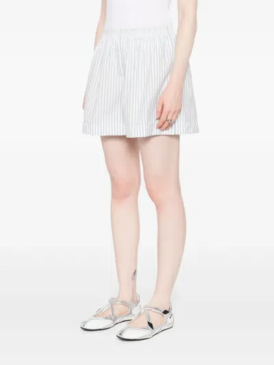 Moncler Stripe Logo Patch Shorts In White