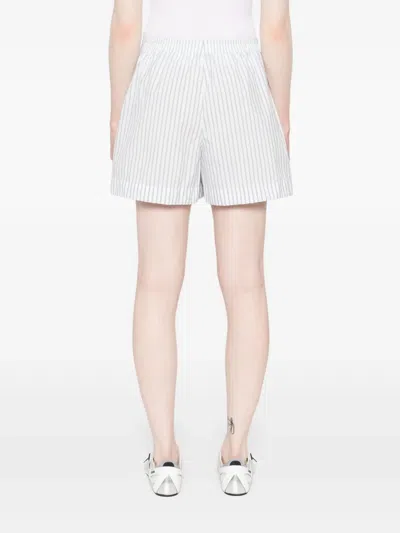 Moncler Stripe Logo Patch Shorts In White