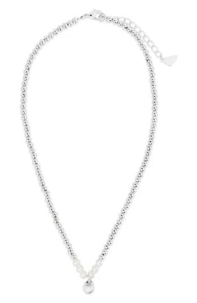 Sterling Forever Marjorie Seashell Pendant Pearl Necklace