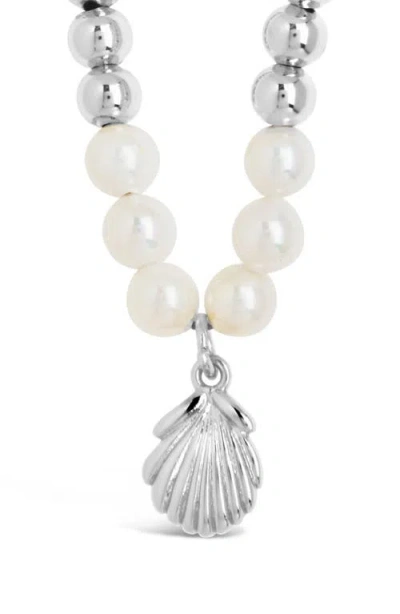 Sterling Forever Marjorie Seashell Pendant Pearl Necklace