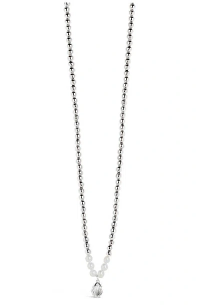 Sterling Forever Marjorie Seashell Pendant Pearl Necklace