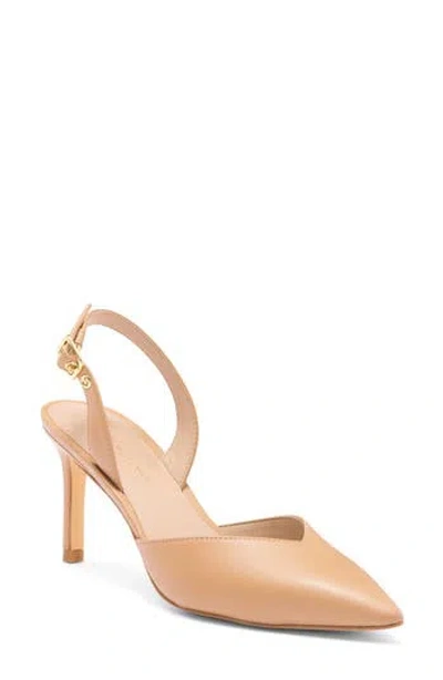 Stuart Weitzman Ryder 75 Leather Slingback Pump In Brown