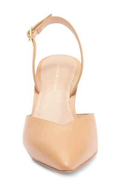 Stuart Weitzman Ryder 75 Leather Slingback Pump In Brown