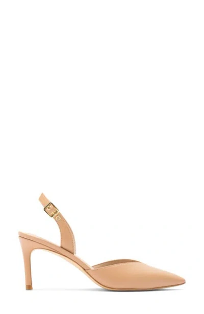 Stuart Weitzman Ryder 75 Leather Slingback Pump In Brown