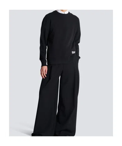 Balmain Logo Stamp Print Sweatshirt In Black