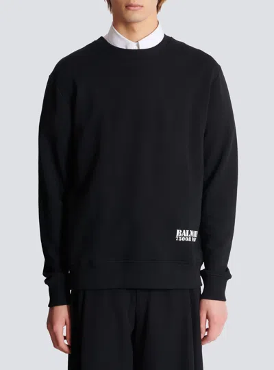 Balmain Logo Stamp Print Sweatshirt In Black