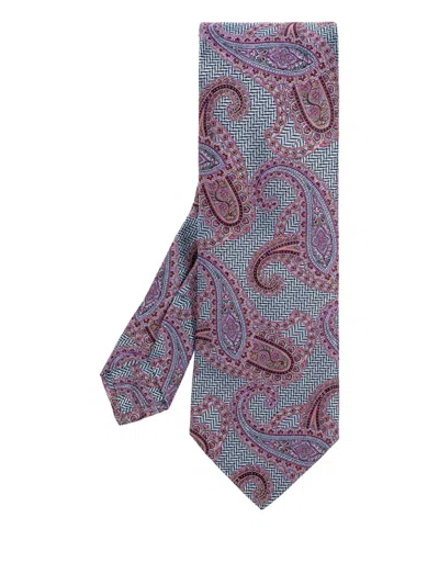 Etro Paisley-pattern Silk Tie In Purple