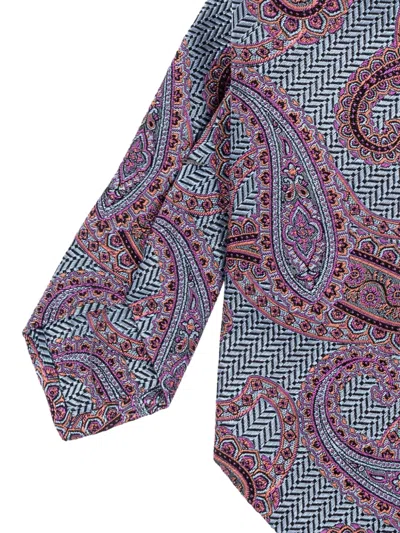 Etro Paisley-pattern Silk Tie In Purple