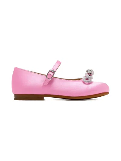 Mach&mach Satin Bow-embellished Ballet Flats In Pink
