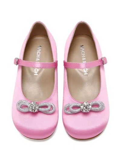 Mach&mach Satin Bow-embellished Ballet Flats In Pink
