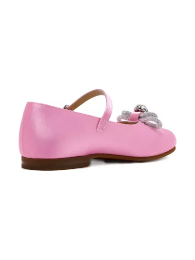 Mach&mach Satin Bow-embellished Ballet Flats In Pink