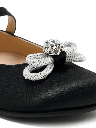 Mach&mach Crystal-embellished Satin Ballet Flats In Black