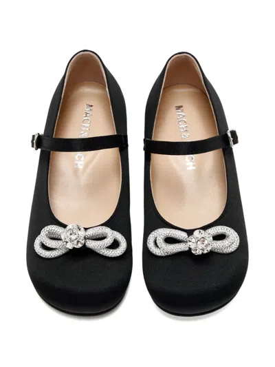 Mach&mach Crystal-embellished Satin Ballet Flats In Black