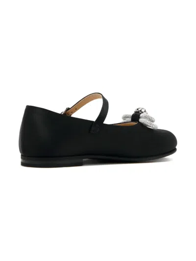Mach&mach Crystal-embellished Satin Ballet Flats In Black
