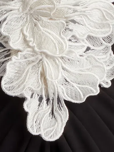 Tadashi Shoji Bos25324l Long Formal Slit Ruffle Evening Prom Dress In Black