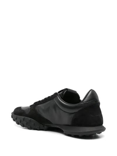 Jil Sander Low Laced Sneakers With Vulcanized Rubber Sole In Black