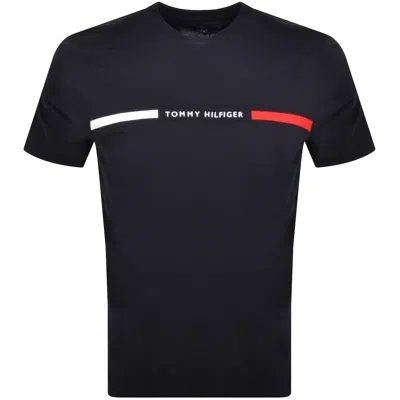 Tommy Hilfiger Hilfiger Chest Insert Mens T-shirt In Black