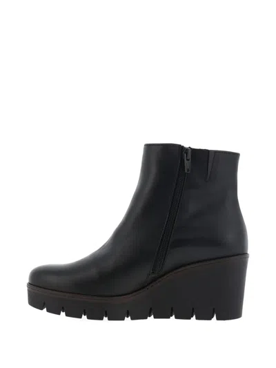 Gabor 50mm Utopia Wedge Ankle Boots In Black