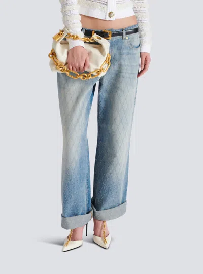 Balmain Sync Chain Mini Top-handle Bag In Calfskin Leather