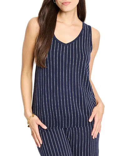 Nic + Zoe Nic+zoe Destination Stripe Knit Tank Top In Blue