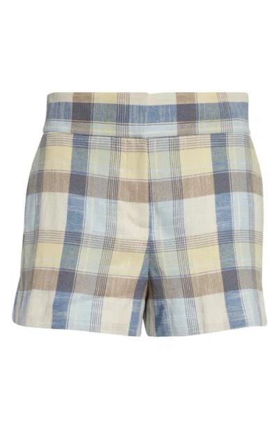 Veronica Beard Allen Checked Pleated Mini Shorts In Multi