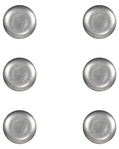 10 Strawberry Street Set Of 6 Moab Stainless Steel Coupe Dinnerware: 6.5in Round Plate In Gray