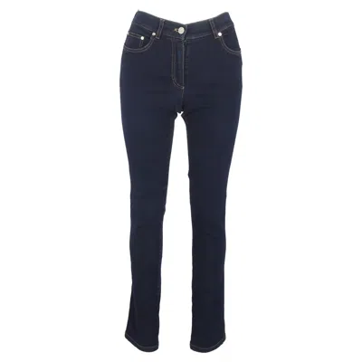 Escada High-rise Slim-fit Jeans In Blue Cotton Denim In Blue