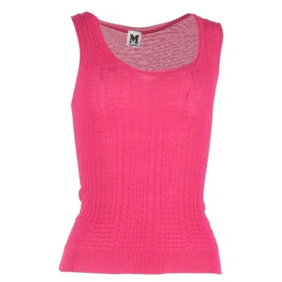 M Missoni Knit Sleeveless Top In Pink Cotton In Pink
